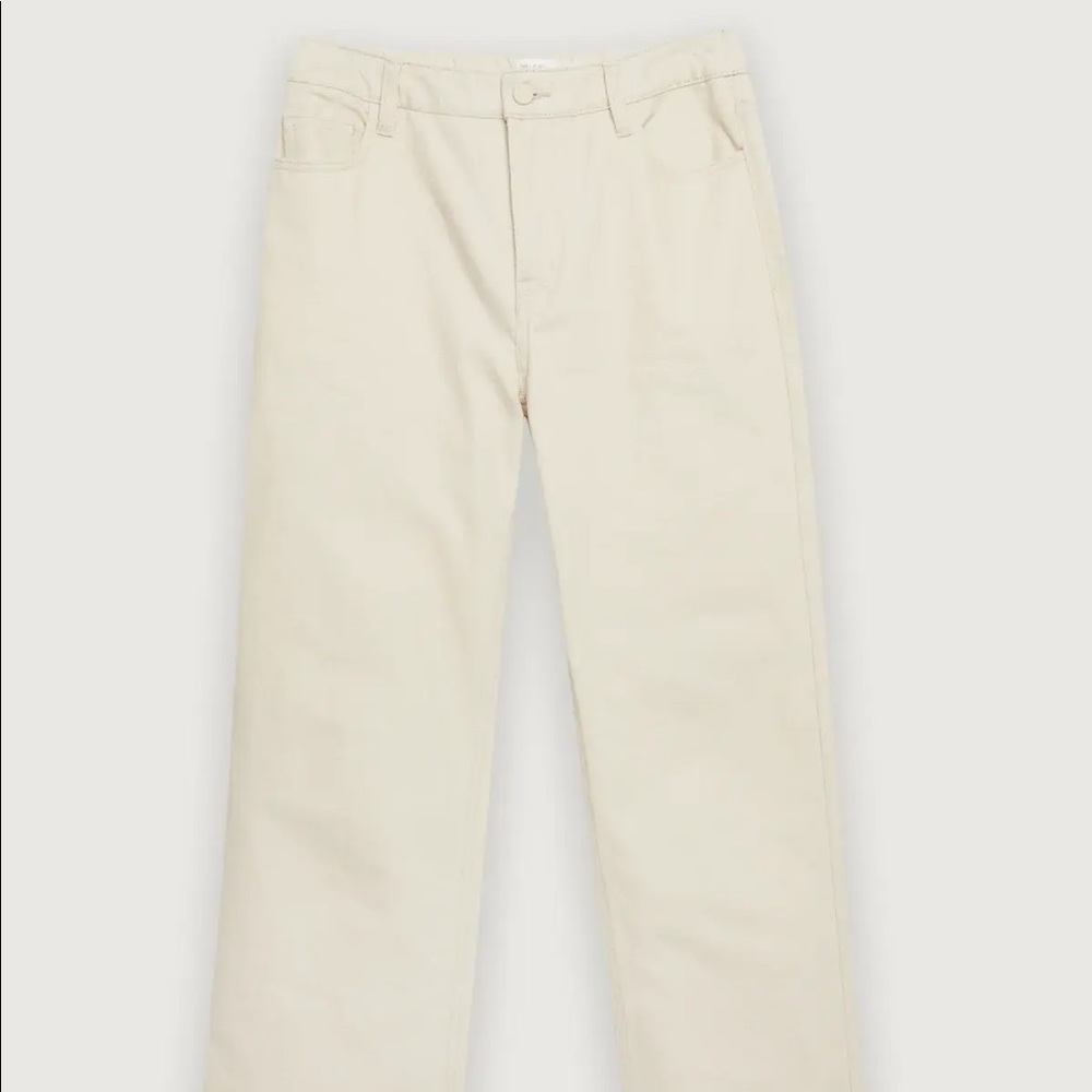OAK AND FORT TWILL CREAM PANTS | SZ S